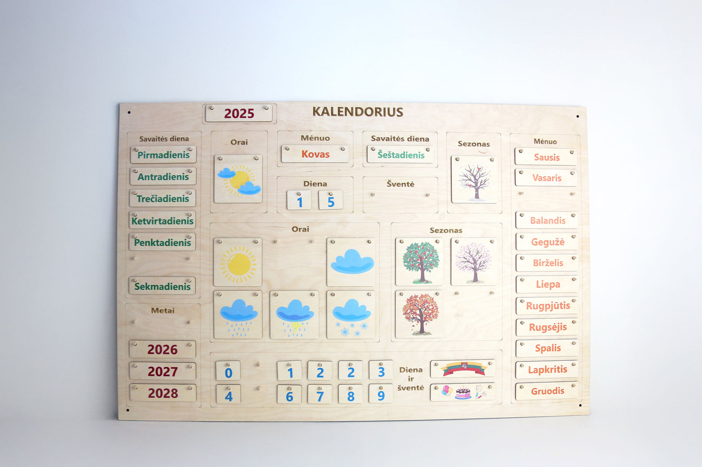 Medinis kalendorius (90cm x 60cm)